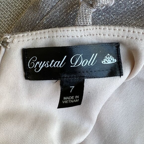 Size 7 Crystal Doll A-Line Sparkle Gown *with pockets!* - Picture 4 of 7